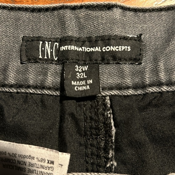 INC Stockholm skinny fit 32W x 32L men’s comfy black 5pocket zipper front jeans - Picture 2 of 6